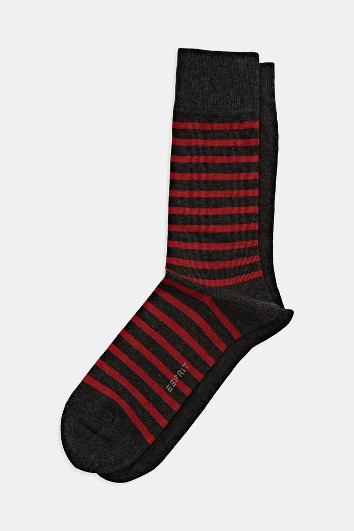 2 paar grofgebreide sokken, ANTHRACITE MELANGE, detail image number 0