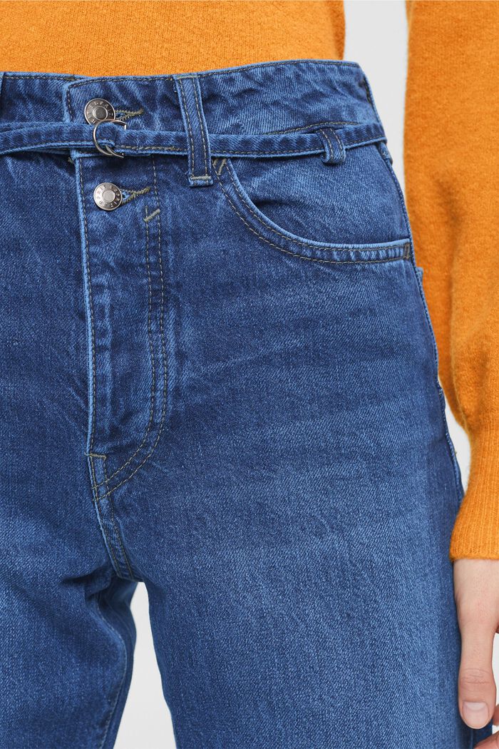 High-rise dad fit jeans met bijpassende riem, BLUE MEDIUM WASHED, detail image number 2