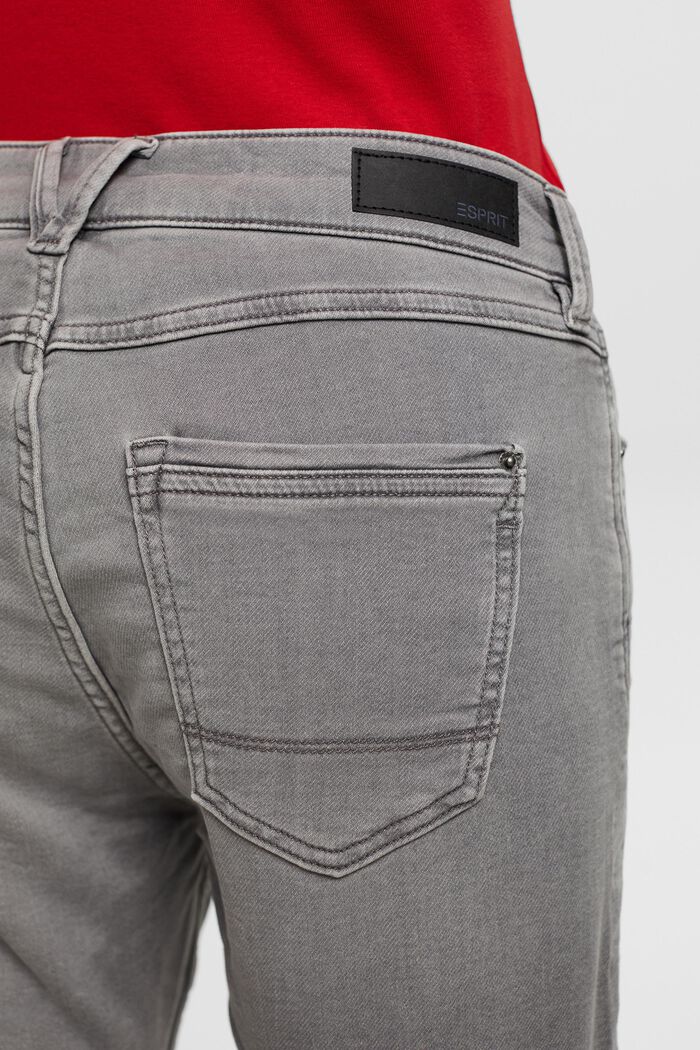 Short en jean, en coton biologique mélangé, GREY MEDIUM WASHED, detail image number 3
