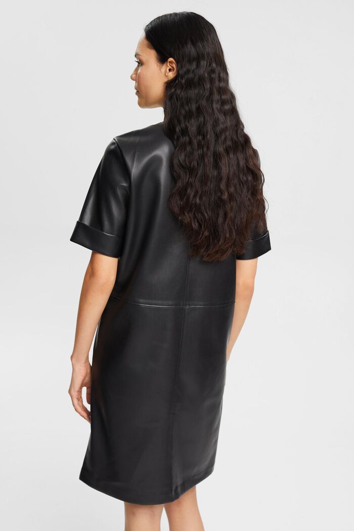 Mini-jurk van imitatieleer, BLACK, detail image number 4