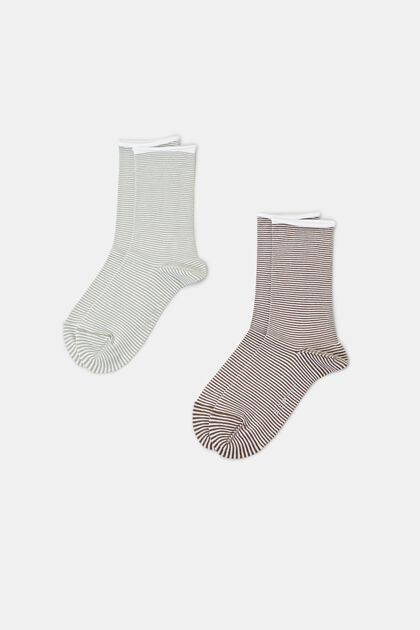 Set van 2 paar gestreepte sokken, organic cotton
