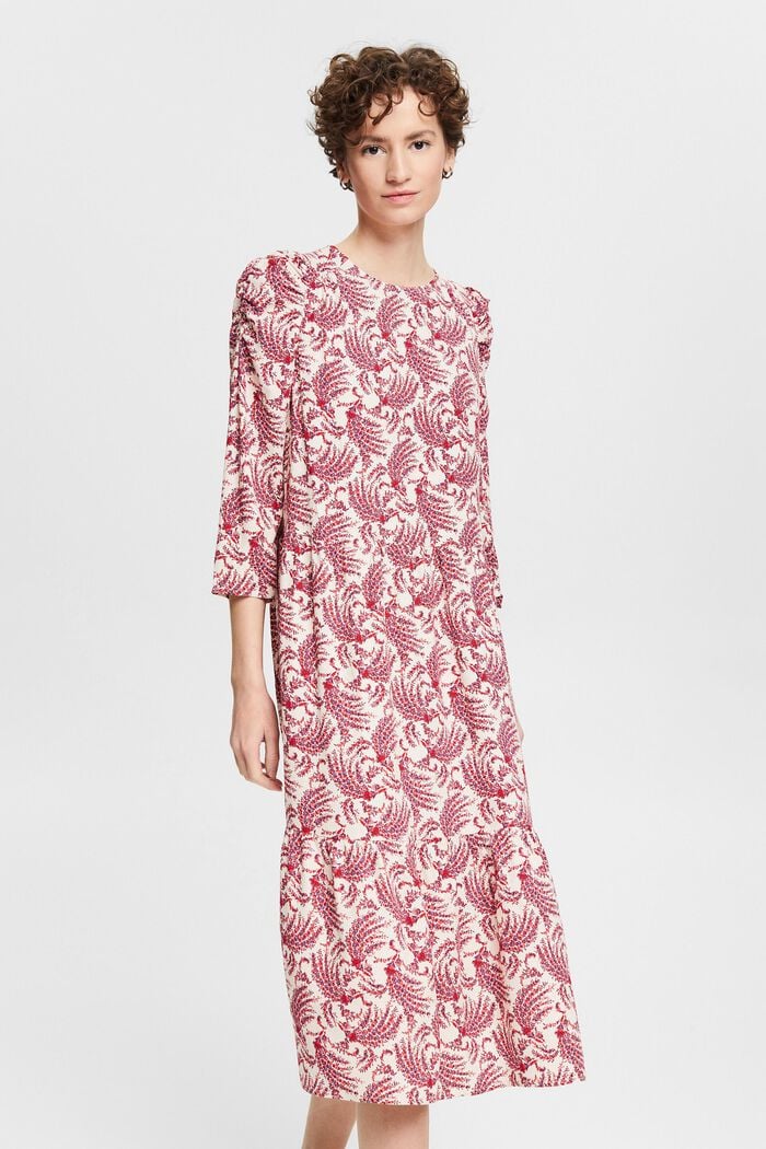 Midi-jurk met print, LENZING™ ECOVERO™, OFF WHITE, detail image number 0