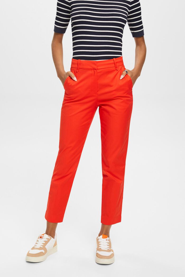 Pantalon de coupe Slim Fit à taille haute, ORANGE RED, detail image number 0