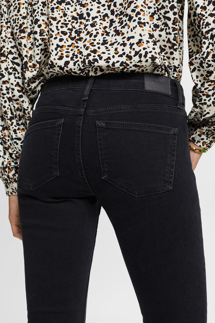 Bootcut jeans met middelhoge taille en kortere pijpen, BLACK DARK WASHED, detail image number 2