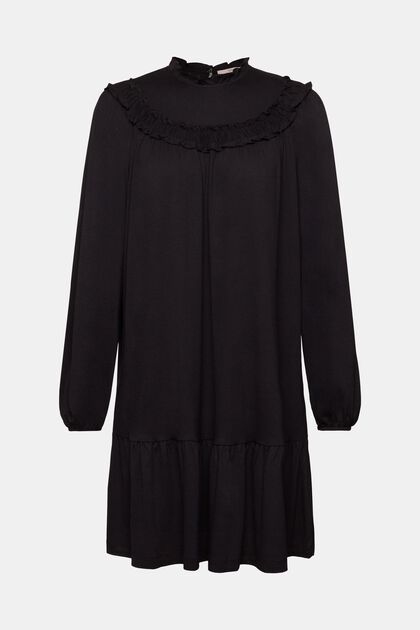 Mini-robe en maille, LENZING™ ECOVERO™, BLACK, overview