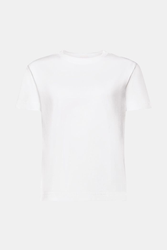 T-shirt van pimakatoen met ronde hals, WHITE, detail image number 6
