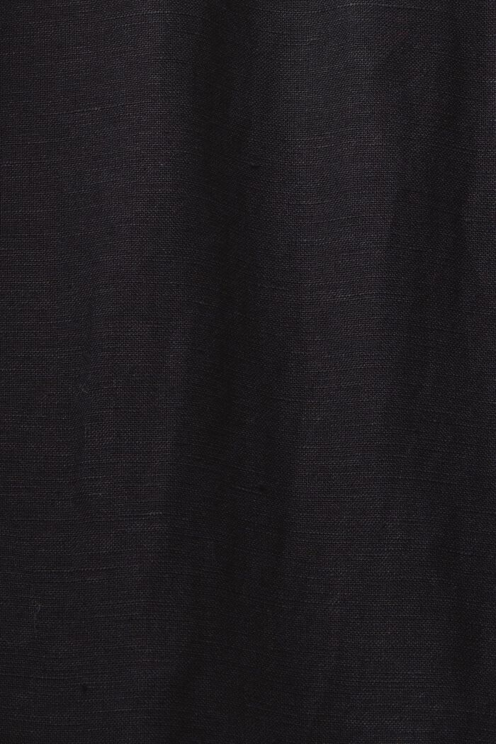 Mini robe-chemise en lin mélangé, BLACK, detail image number 5