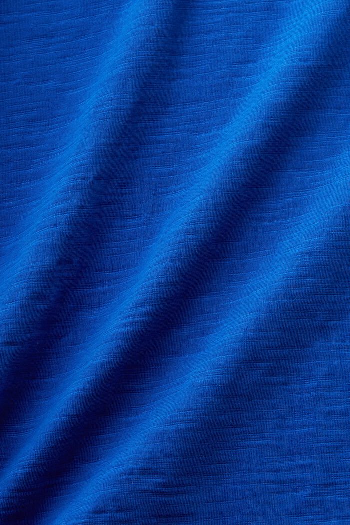 T-shirt van slubkatoen met zak met logo, BRIGHT BLUE, detail image number 4