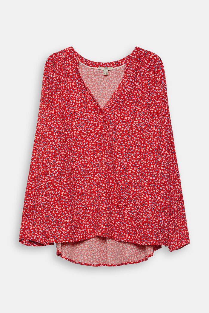 CURVY blouse met print van LENZING™ ECOVERO™, RED, overview