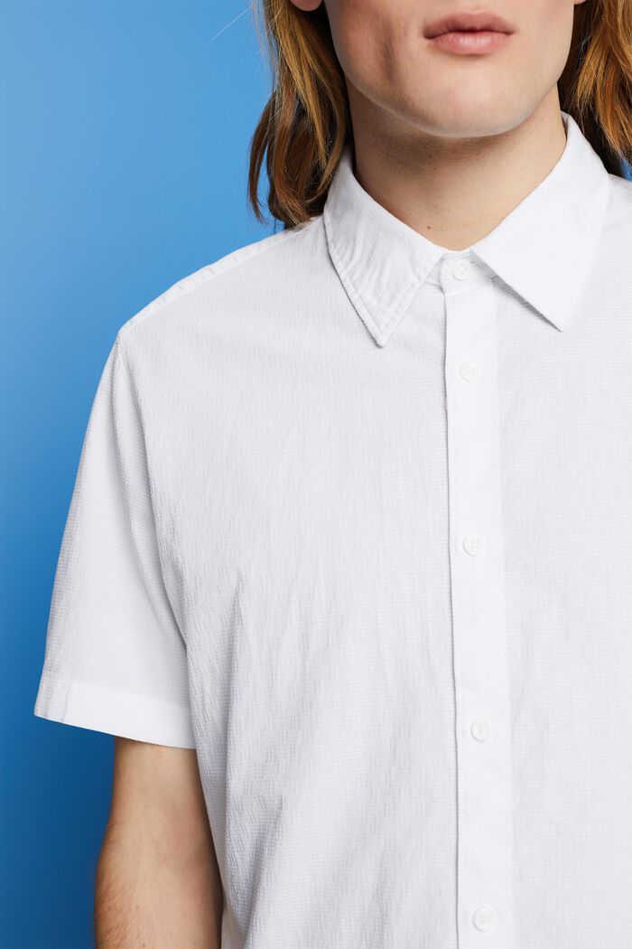 Gestructureerd slim fit-overhemd, WHITE, detail image number 2