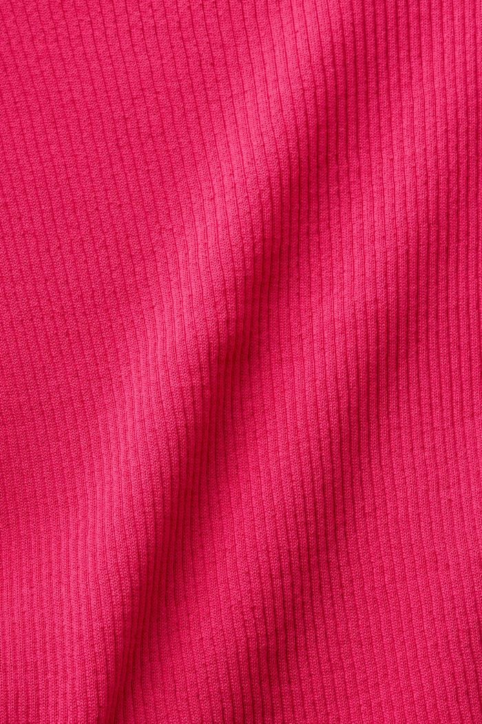 Pull à manches courtes sans couture, PINK FUCHSIA, detail image number 4