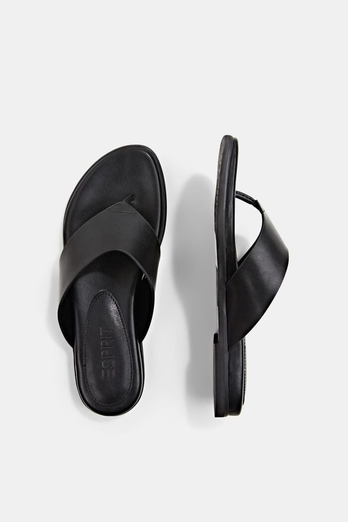 Sandales à entredoigts en similicuir, BLACK, detail image number 1