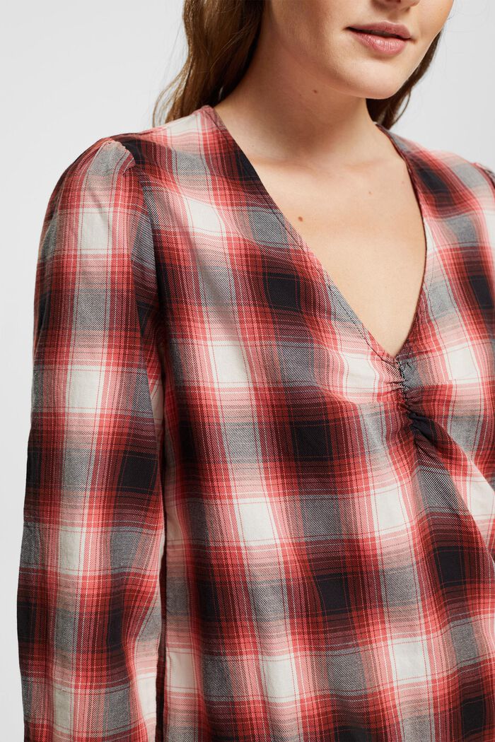 Geruite blouse, 100% katoen, CINNAMON, detail image number 2