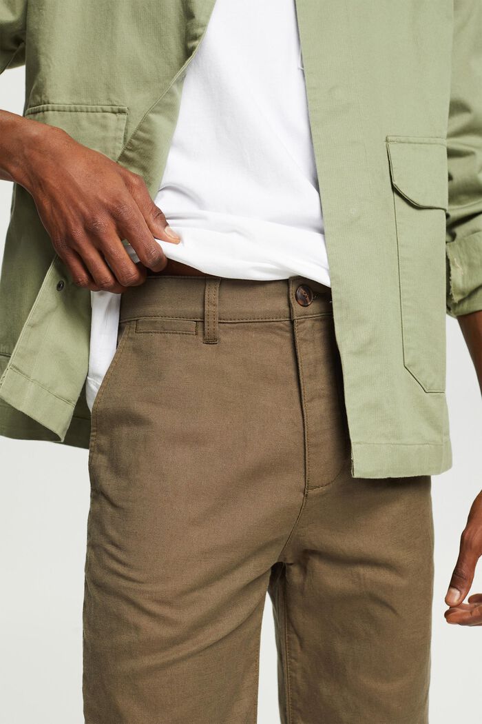 Pantalon court en lin mélangé, DUSTY GREEN, detail image number 0