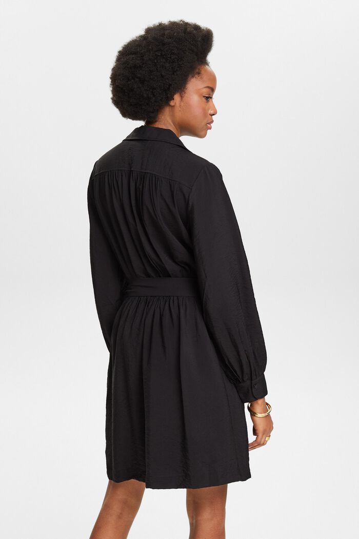 Mini-robe portefeuille froissée, BLACK, detail image number 3