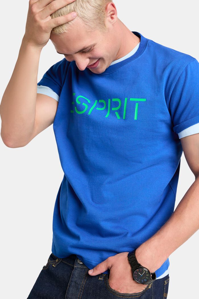 T-shirt en jersey de coton unisexe à logo, BRIGHT BLUE, detail image number 5