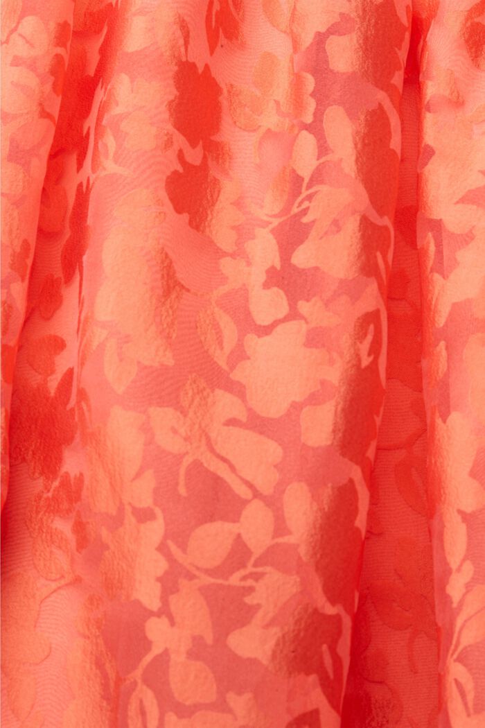 En matière recyclée : la robe en tulle à motif à fleurs, CORAL ORANGE, detail image number 4