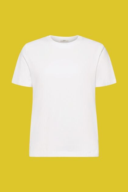 T-shirt en coton mélangé, WHITE, overview