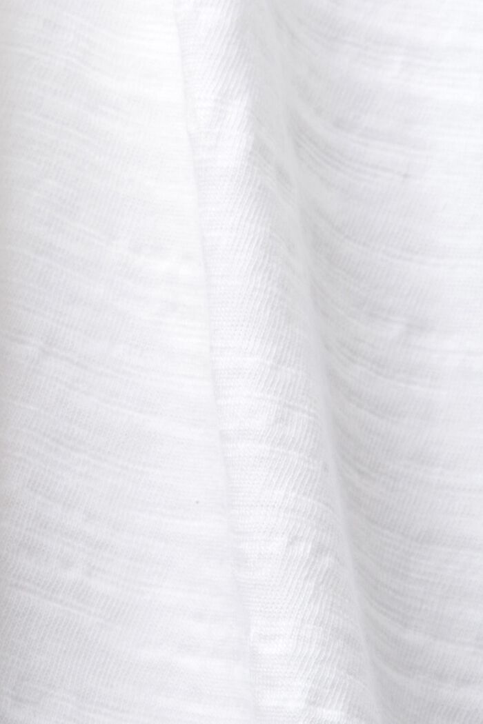 Jersey T-shirt met geborduurde mouwen, WHITE, detail image number 4