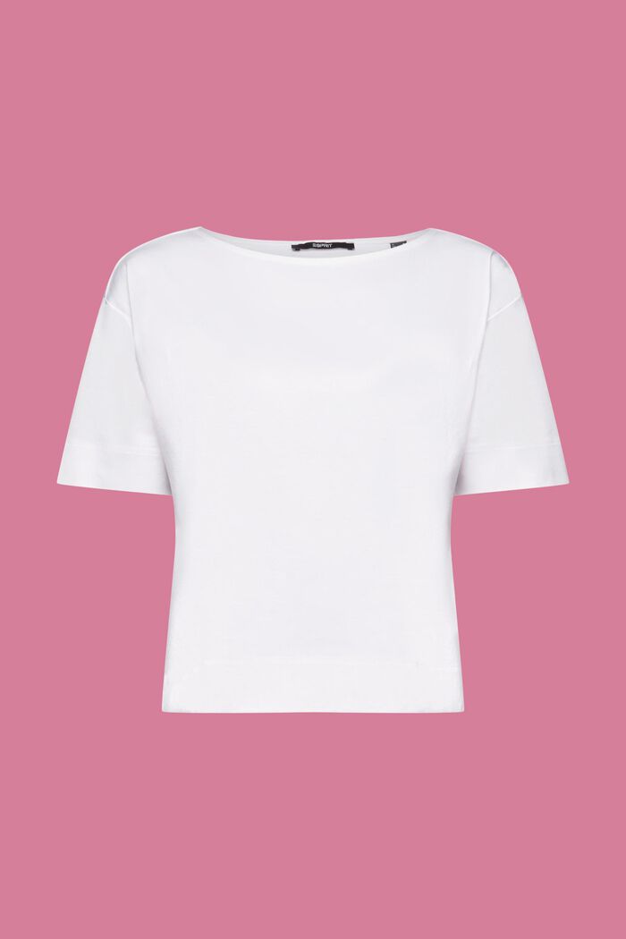 T-shirt de coupe carrée,TENCEL™, WHITE, detail image number 6