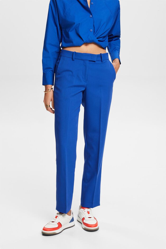 Pantalon taille basse de coupe droite, BRIGHT BLUE, detail image number 0
