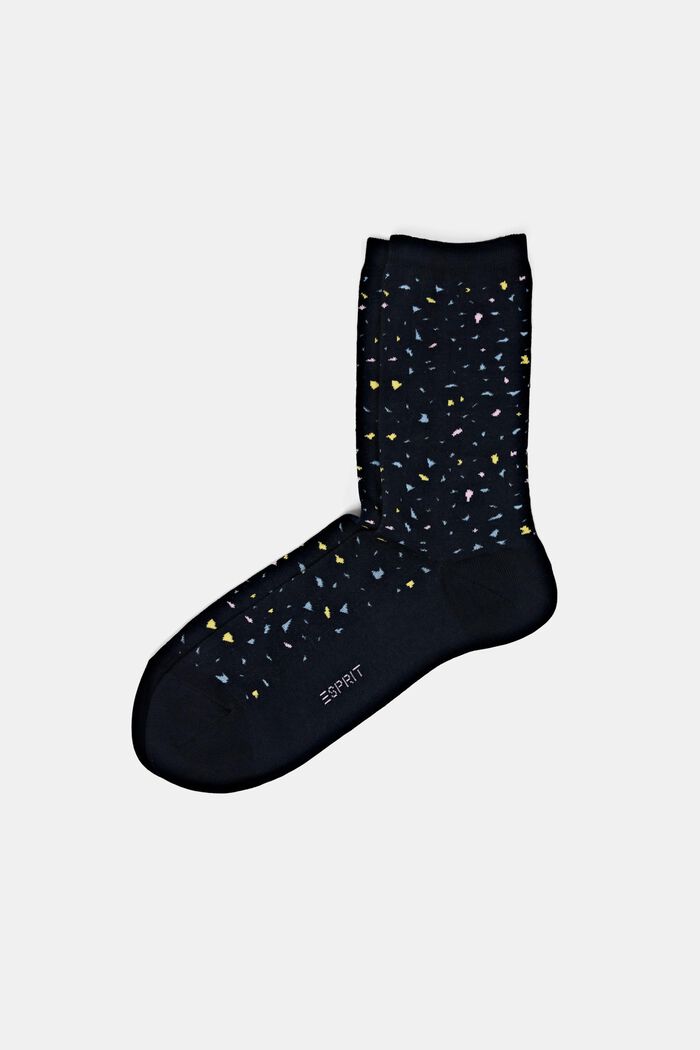 Gebreide sokken met print, MARINE, detail image number 0