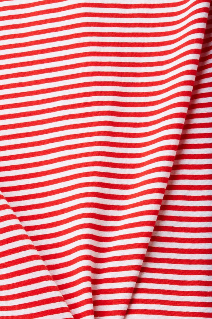 Gestreept katoenen shirt met geborduurd motief, RED, detail image number 4