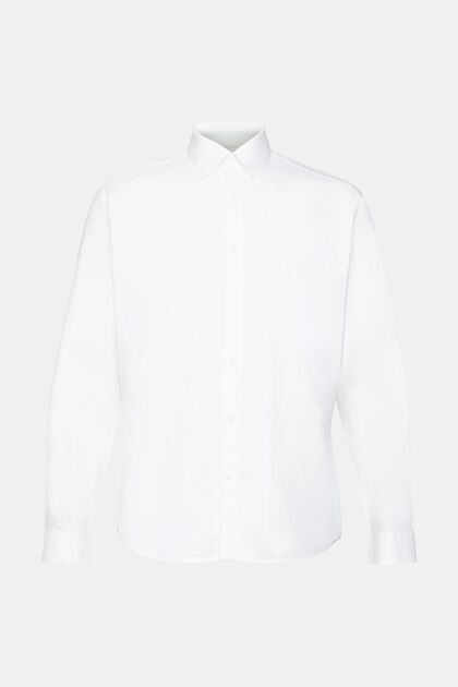 Slim fit overhemd met buttondownkraag, OFF WHITE, overview