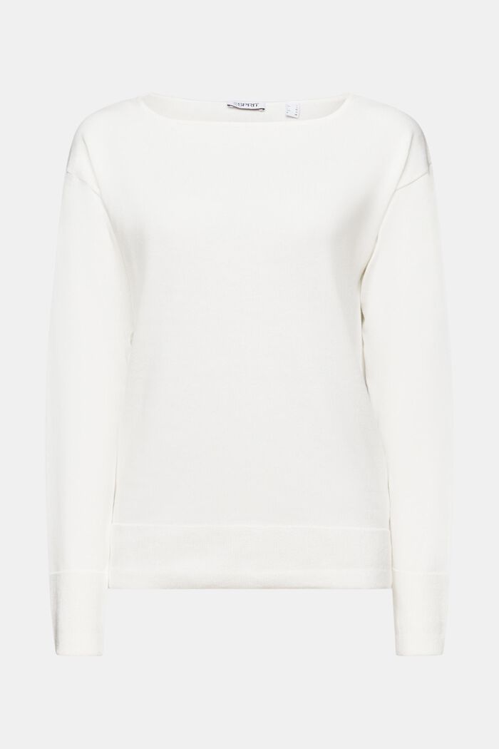 Pull-over à col bateau, OFF WHITE, detail image number 5