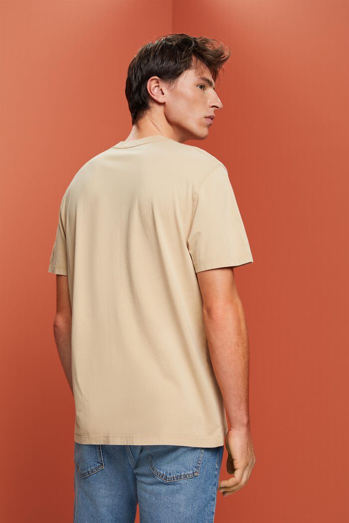 Garment-dyed jersey T-shirt, 100% katoen, SAND, detail image number 3