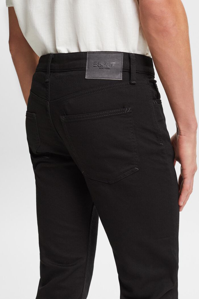 Jeans met middelhoge taille en rechte pijpen, BLACK RINSE, detail image number 3