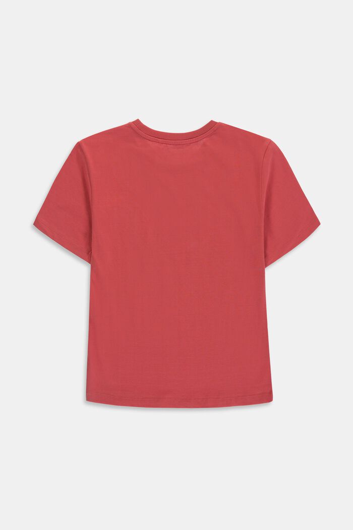 T-shirt met logoprint, 100% katoen, GARNET RED, detail image number 1