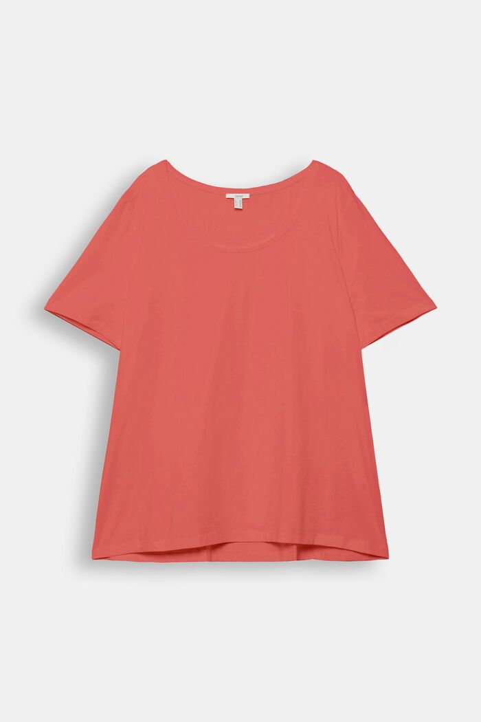 T-shirt CURVY en coton biologique, CORAL RED, detail image number 0