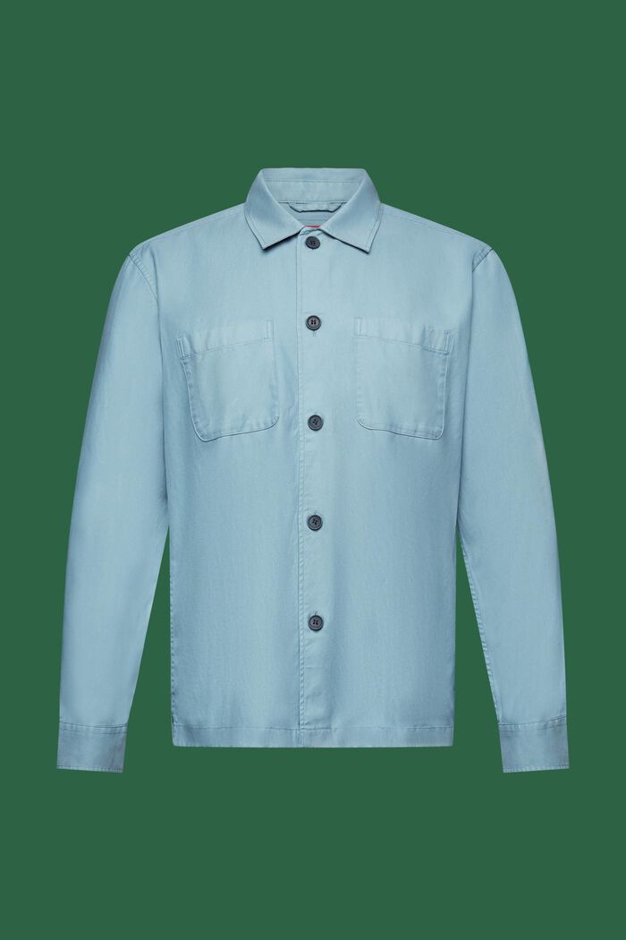Chemise à col boutonné en twill, TEAL BLUE, detail image number 7
