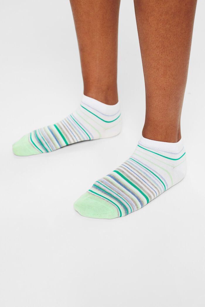 Lot de 2 paires de chaussettes en coton biologique, GREEN/OFF WHITE, detail image number 1