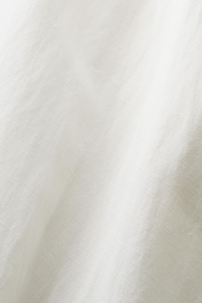 Midi-jurk met pofmouwen en ceintuur, OFF WHITE, detail image number 5