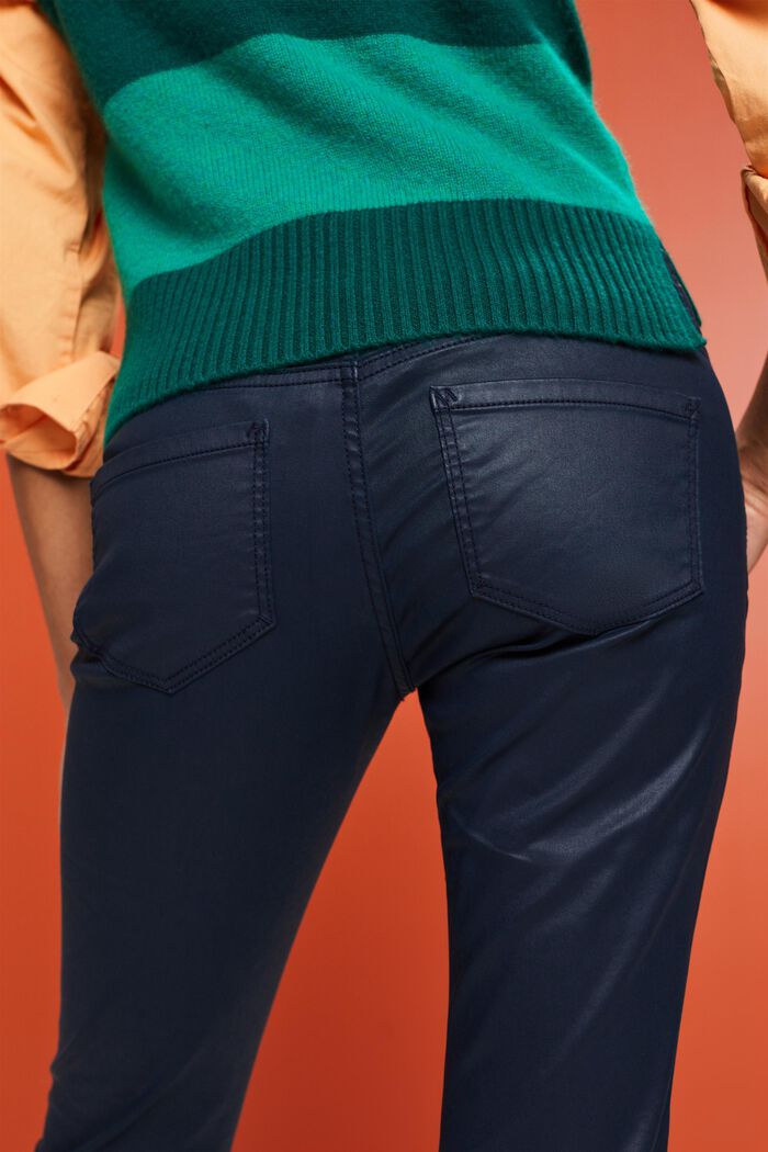 Pantalon enduit, NAVY, detail image number 4