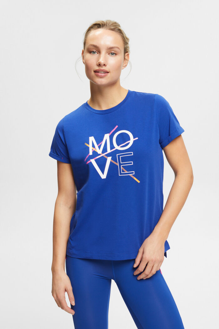 T-shirt en coton d’allure sportive, BRIGHT BLUE, detail image number 0