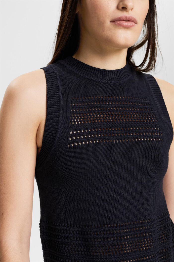 Mouwloze trui van mesh, BLACK, detail image number 3