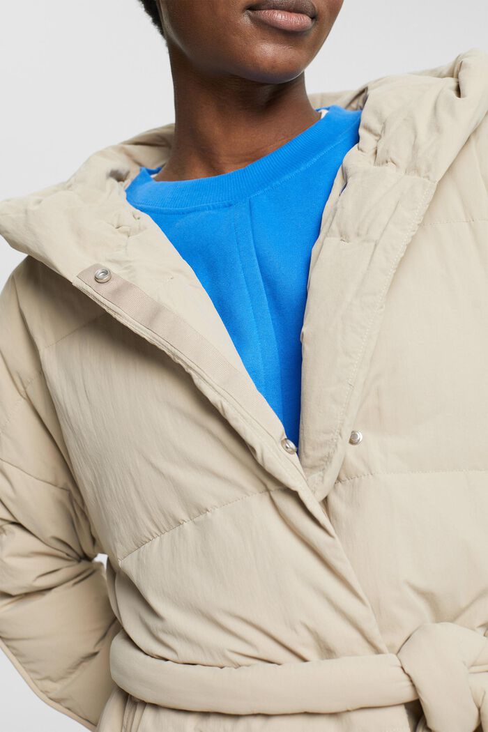 Lange gewatteerde jas, LIGHT TAUPE, detail image number 1
