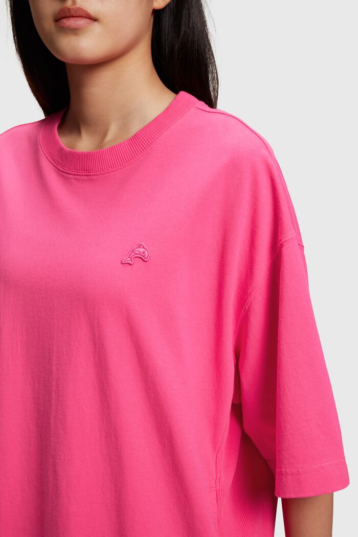 Robe t-shirt ornée d´un patch dauphin, PINK, detail image number 2