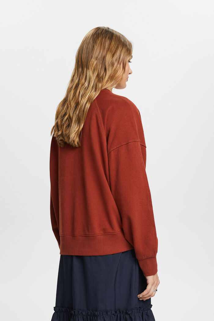 Gerecyceld: sweatshirt met ronde hals, RUST BROWN, detail image number 3