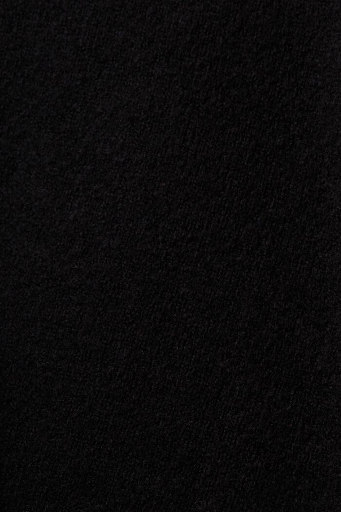 Pull-over en laine mélangée à encolure en V, BLACK, detail image number 5
