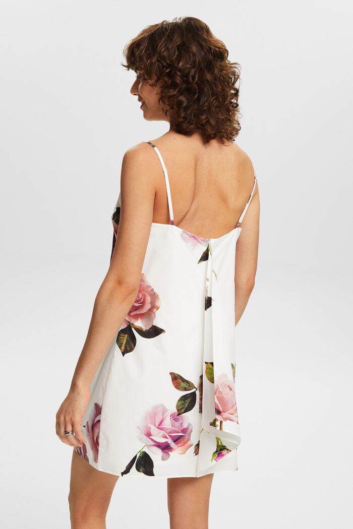 Mini-jurk van katoen-popeline met print, OFF WHITE, detail image number 2