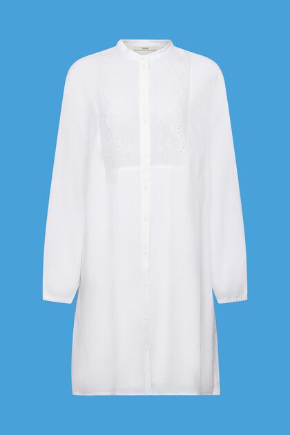 Robe-chemise brodée, WHITE, overview