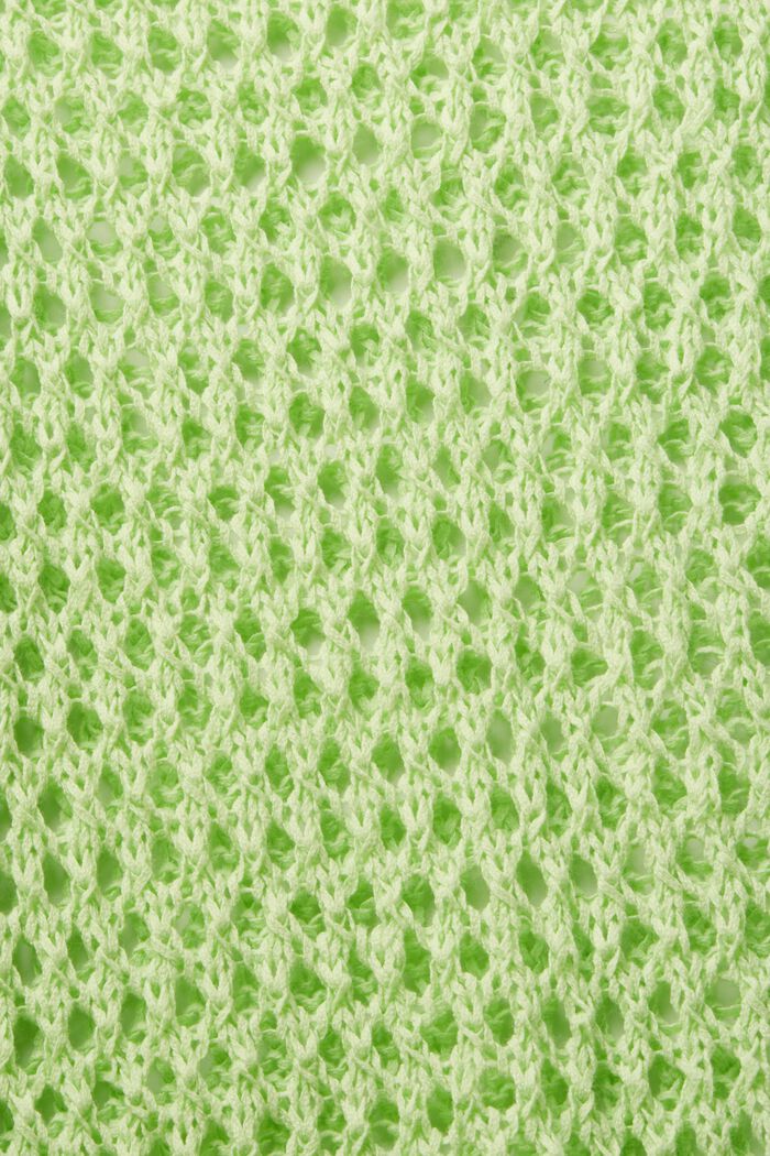 Trui van een open mesh breisel, CITRUS GREEN, detail image number 5