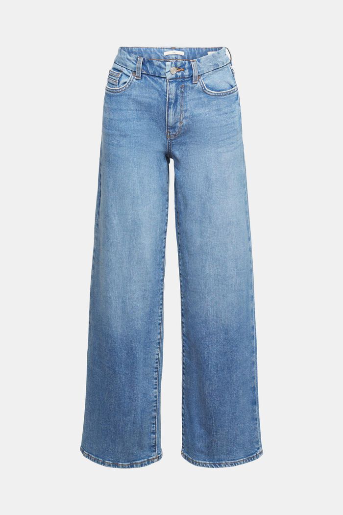 Jeans met wijde pijpen, BLUE MEDIUM WASHED, detail image number 7
