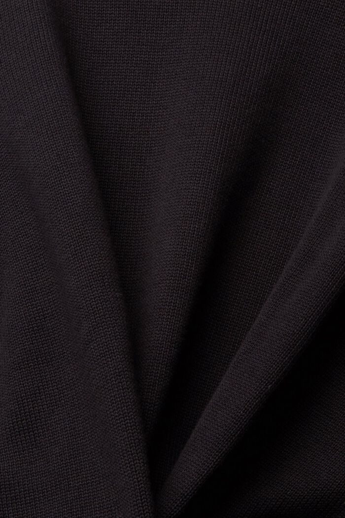 Gebreide trui van duurzaam katoen, BLACK, detail image number 1