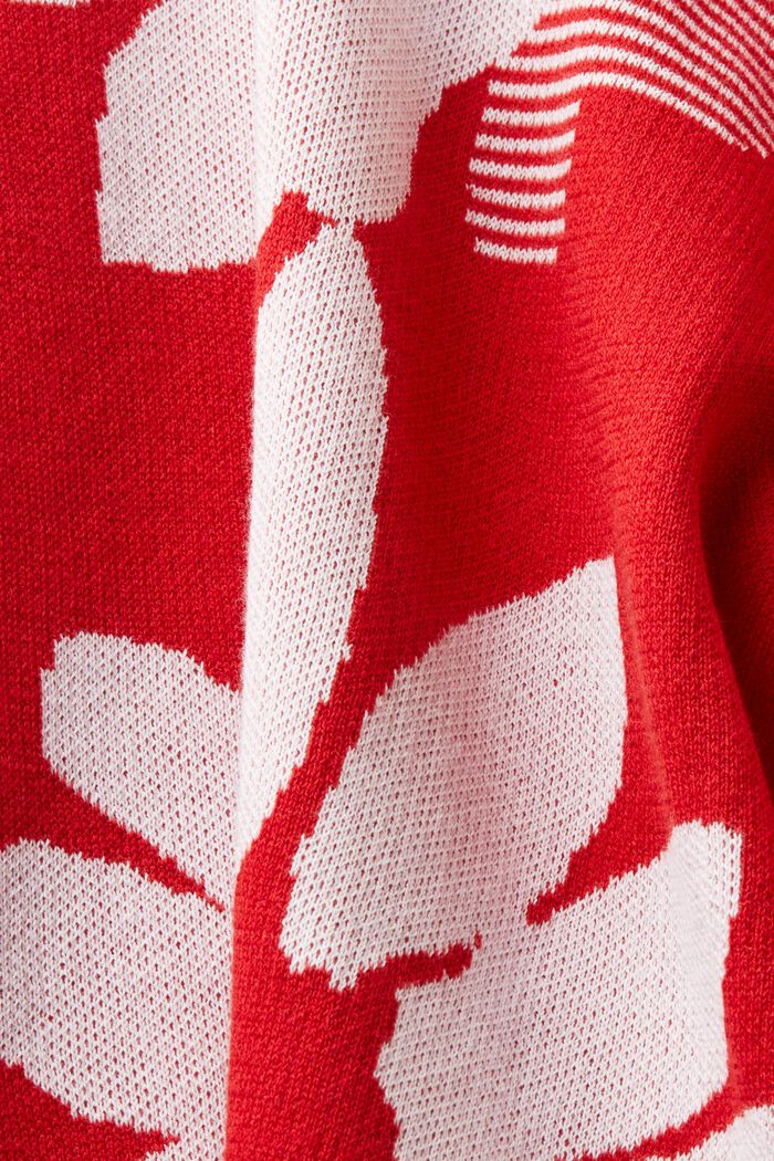 Jacquard sweatshirt van katoen, DARK RED, detail image number 5