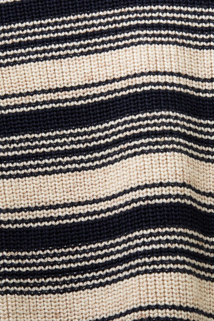 Gestreepte trui met ronde hals, 100% katoen, NAVY, detail image number 5